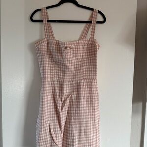 Reformation Pink and White Gingham Mini Sundress